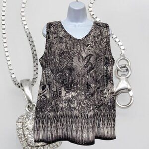 Gloria Vanderbilt-Women's XL Sleeveless Pullover Top V-Neckline & Rhinestones